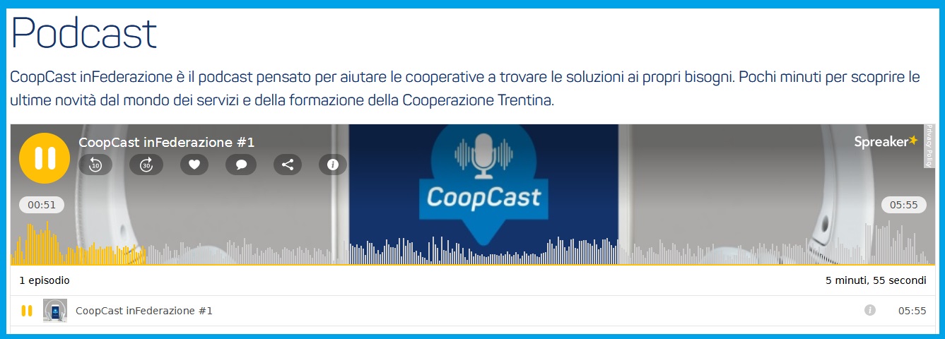 InPodcast: il nuovo canale di comunicazione della Cooperazione Trentina